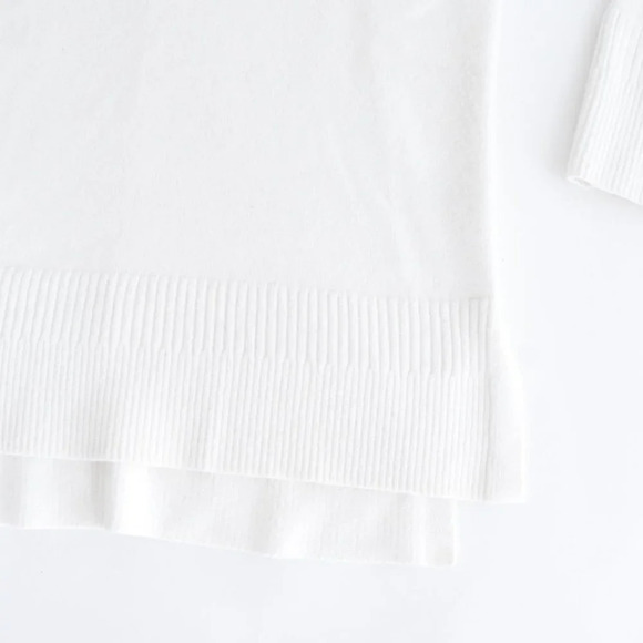 Anthropologie Moth  White Mockneck Knit Sweater Cottagecore XS - Picture 5 of 13